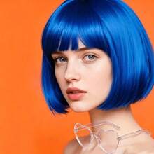 High-Color Short Bob Wig, Holiday Fun Cosplay Party Series Ball Costume Accessory Hairpiece, Women's Daily Wear Fashion Elegant Basic Style Wig - Multicolor - View 13