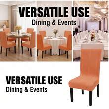 1PC Wavy Vertical Stripe Jacquard Chair Cover, Elastic Full Wrap Dining Chair Slipcover, All Season Use, Non-Slip Dust-Proof Easy To Remove And Wash, Pet-Friendly, Durable And Wear-Resistant, Suitable For Home Dining Room, Restaurant, Hotel, Conference - 1PC - View 2