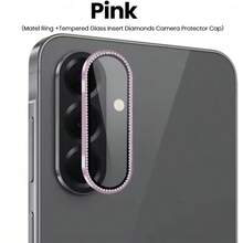 1件 適用於 Galaxy A56/A36/A26 水鑽金屬一體式鏡頭保護膜 鋼化玻璃相機保護膜 彩色/銀色/黑色/粉色/紫色/藍色/金色 鏡頭保護膜 防摔防刮 - 彩色 - 查看 8