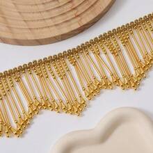 0.5 Yard 8cm Wide Gold Beaded Fringe, Fashionable Shiny Evening Dress Dance Costume High-End Custom Fringe, Lampshade Fringe - Multicolor - View 7