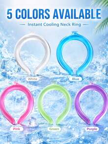 1pc Summer Cooling Neck Ring Ice Pack, Wearable Hanging Ice Neck Sleeve Cold Compress, Reusable Frozen Gel Neck Cooling Tube, Unisex Cooling Collar/Outdoor Sports/Camping/Vacation/Back To School/Beach Travel/Relieve High Temperature/Cooling Tool - Multicolor - View 11