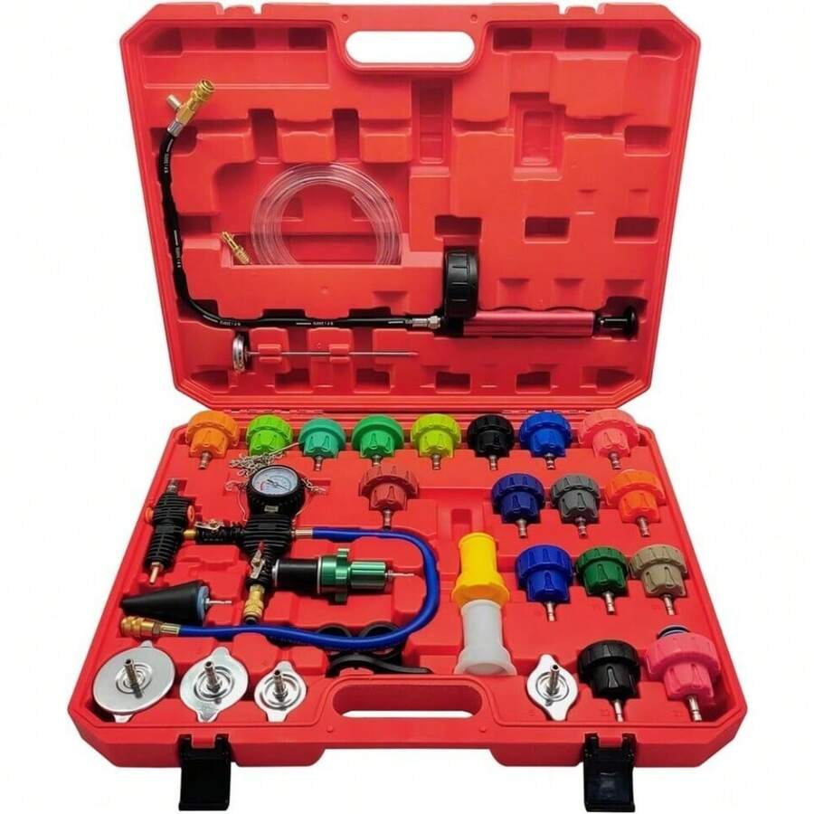 34pcs Radiator Cooling System Pressure Tester Coolant Purge Refill Vacuum Kit - A - View 1