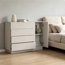 Modern Minimalist 5-Drawer Chest / Storage Cabinet / Drawer Unit / Organizer / Sideboard, Light Gray Matte Finish, Suitable For Bedroom, Living Room, Entryway, Dining Room, Study - Lockers - View 3