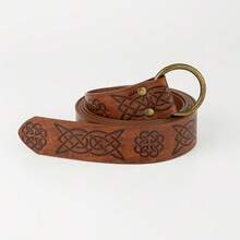 1 pieza Cinturón de cintura estilo medieval europeo vintage, estilo caballero vikingo nórdico para cosplay, cuero PU con relieve, 66'' - cinturón renacentista - Ver 9