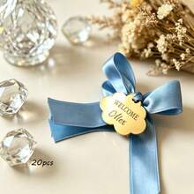 Elegant Cloud Motif Golden Acrylic Hang Tags With Custom Engraving & Bow Embellishment,Party Favor Decor,Party Favor Decor Accessories,Multi-Occasion Party Favor Labels For Baby Shower, 1st Birthday, Baptism, Wedding, Ramadan Eid, Christmas - Multicolor - View 22