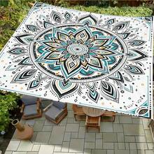 1pc Mandala Geometric Print Square Sun Shade Sail, Suitable For Yard, Pool, Villa Courtyard, Outdoor Leisure Area, Outdoor Sun Shade Sail, Beach Umbrella, Outdoor Sun Shade Cloth, Beach Canopy, Beach Tent, Patio Sun Shade, Outdoor Gazebo, Gazebo - Bohemia C - View 8