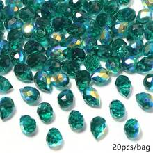 20 piezas de cuentas de vidrio facetado brillante con forma de lágrima de fresa de 8x11mm en colores vibrantes, se pueden usar como decoración de ventana, decoración colgante, cuentas de cristal artificial - Cuentas para hacer joyas DIY y combinaciones de cuentas, adecuadas para hacer pulseras únicas, aretes, teléfonos de cristal, accesorios para el cabello, tocados, colgantes, decoración de ropa y manualidades - Perfectas para proyectos creativos y accesorios de moda - gotas de agua con perlas de fresa - Ver 16