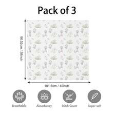 3pcs/Set Fine Cotton Swaddle Blankets, Breathable Soft Newborn Receiving Blankets, Swaddle Wrap Burp Cloths, Baby Baptism Essentials, Toddler Gifts - Multicolor - View 6