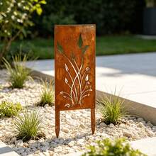 3pcs Outdoor Privacy Panel Set, Metal Wall Decor, Garden Metal Flower, Elegant Leaf Design, Perfect For Outdoor Decoration And Garden Beautification, Garden Decor, Natural Aesthetics, Suitable For Holiday Landscape Arrangement And Year-Round Use, Suitable For Yard And Patio Display, Holiday Decoration Vintage Aesthetic Metal Structure - A - View 4