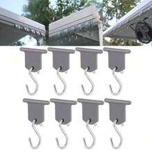 8pcs S-Shaped Camping Awning Hooks Clips RV Tent Hooks With Holes Lightweight Hooks RV Camping Accessories - C - View 1