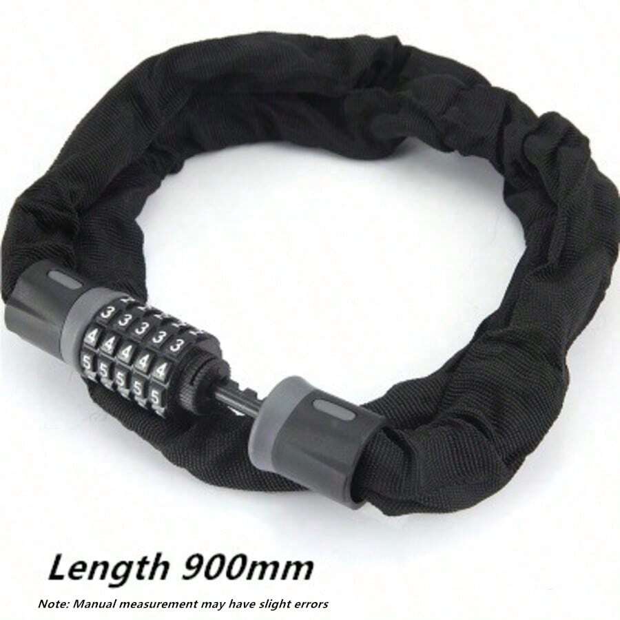 1pc 90cm Bicycle Chain Lock 5-Digit Combination Lock Extended Thickened Lock Electric Combination Chain Lock Cycling Gear Multi-Function Lock Outdoor Cycling Lock - Multicolor - View 1