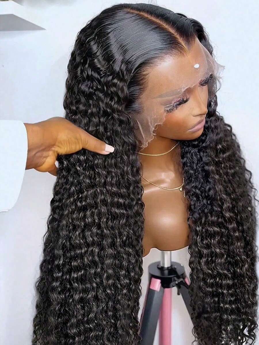 13x4 Lace Front Human Hair Blended Wig Deep Curly Lace Front Human Hair Wigs PrePluck With Baby Hair Water Wave Frontal Wigs For Women 13x4 Deep Wave Lace Front Wig Wear Go Glueless Wigs Human Hair Pre Plucked Pre Cut 5x5 HD Closure Wigs Human Hair