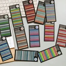 300張彩色索引便利貼，可書寫自黏頁標記，莫蘭迪透明條便利貼，返校辦公學習分類標籤用品 - 均碼 - 查看 1
