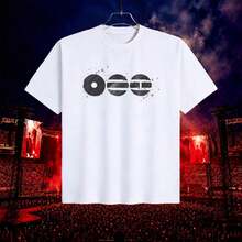 Bangtan Boys' Casual T-Shirt - Abstract Grunge Graphic Print - Short Sleeve - Arirang World - White - View 1