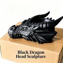 Dragon Head Storage Tray, Dragon Sculpture Ornament, Gothic Style Home Entryway Desktop Decor Storage Box, Living Room Bedroom Keys Jewelry Fantasy Dragon Shaped Organizer Craft - Multicolor - View 5