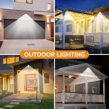 2 Paquetes Luz Solar de Pared IP65 Impermeable, Lámpara Rectangular Negra para Exteriores con Control Remoto, Inducción de Body Humano & 3 Modos de Iluminación, Luz de para Jardín Patio Porche Garaje Camino - 2 artículos - Ver 9
