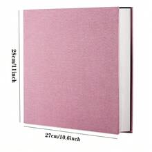 自粘磁性剪贴簿相册，40 页，亚麻精装 DIY 相册，包括金属笔和 DIY 配件，兼容 3x5、4x6、5x7、6x8、8x10、8.5x11 和 11x10.6 英寸照片，返校，返校，学校用品 - 粉色 - 查看 2
