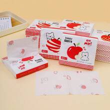 120pcs 3-Ply Thickened Cartoon Printed Facial Tissues, Portable Small Size Handkerchief, Wooden - Tissues - View 3