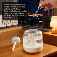 Mini Bedroom Humidifier, Small Home Large Capacity Mist Aromatherapy Diffuser, High Mist Output USB Humidifier, Top Fill, Large Capacity, Suitable For Bedroom, Nursery, Plant Moisturizing, With 7-Color Light, Quiet Operation - Mistless - View 7