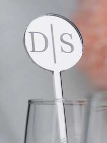 Personalized Wedding Drink Stirrer Custom Name Stir Sticks For Weddings Gold Silver Mirror Acrylic Cocktail Stirrer Bar Event Decors Wine Charm Name Stirrers For Party Guests - Multicolor - View 5