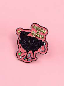 COLLECTOR TRINKETS Enamel Pin Black Crow Brooch Lapel Pins Badge On Backpack Clothing Accessories Punk Jewelry Friends Gifts - Multicolor - View 3