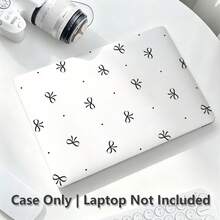 1件蝴蝶結波點UV印花筆記本電腦保護殼，透明硬殼保護套，適用於MacBook，耐用塑料硬殼，兼容Air和Pro - 查看 6