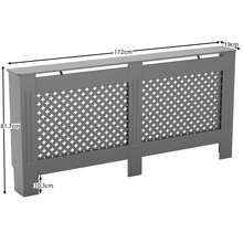 Home Discount Vida Designs Oxford Olive Grey Radiator Cover Heat Protection Adjustable Cross Pattern Design With Wooden Shelf Top Display Hallway MDF Cabinet Easy To Install - Olive Grey - View 3
