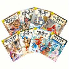 1 Set Of 8 English Grimm's Fairy Tale Story Books, Children's Bedtime Fairy Tale Story Books - Multicolor - View 2
