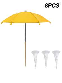 4pcs/Set Potted Plant Sunshade Umbrella, Outdoor Plant Flower Sunshade Umbrella, Potted Plant Sunshade Cover, 1 Mini Umbrella + 3 Potted Plant Watering Devices, Sun Protection And Heat Insulation Design, Suitable For Tall And Short Plant Coverage - Multicolor - View 10
