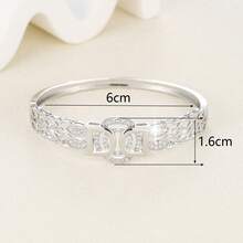 1 Stück Damen Geometrisches Cut Out Öffnungs- und Schließ-Armband, Luxuriöses glänzendes Schloss-Design Armreif, vielseitiges Accessoire für täglichen Arbeitsweg, Dates und Partys - Gold - Übersicht 4
