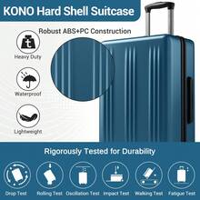Hard Shell Suitcase For Men Women Small Medium Large 20 Inch 24 Inch 28 Inch Travel Cases With TSA Lock Spinner Wheels ABS + PC 3 Piece Luggage Set - Navy Blue - View 2