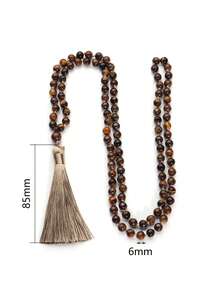YAUKIA 6mm Boho Tiger'S Eye Beaded Necklace , Bring Abundance , Wealth , Relieves Stress , Enhances Communication , Yoga Meditation Prayer Jewelry Gift - Multicolor - View 9