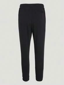 Adidas Men's Casual Drawstring Waist Pocket Cuffed Leg Sports Long Pants - Black - View 4