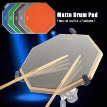 8-Inch Double-Sided Triple-Layer Silent Drum Practice Pad - Rubber Mute Pad For Drum Kit Beginners - Multicolor - View 2