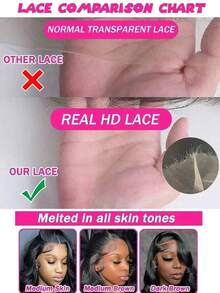 250% Density Body Wave Lace Front Wig Human Blended Hair 13x4/6 Pre Plucked HD Lace Frontal Wig With Baby Hair For Women Pre-Plucked & Pre-Bleached Natural Black Body Wave Hair Style - Natural Black - 查看 10