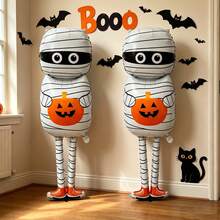 Set Balon Foil Aluminium Mumi Berdiri Halloween 1/2 buah, Balon Dekorasi Adegan Pesta Halloween - beraneka warna - View 2