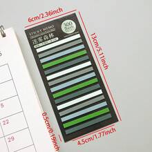 300張彩色索引便利貼，可書寫自黏頁標記，莫蘭迪透明條便利貼，返校辦公學習分類標籤用品 - 均碼 - 查看 23
