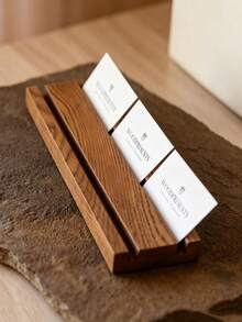 Wooden Business Card Holder: Multi Card Display, Reception Desk Stand - View 4