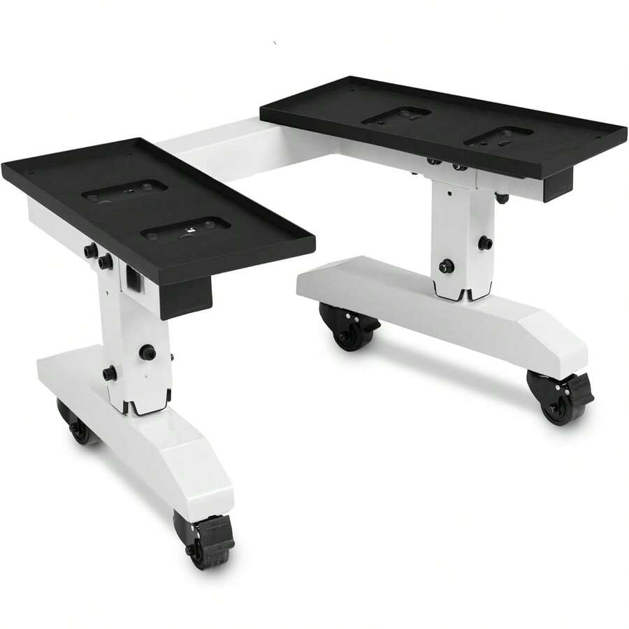Adjustable Dumbbell Storage Rack With Wheels, Compact Full Weight Stand For Dumbbells Plates And Barbells, Heavy Duty Steel All In One Strength Training Equipment Organizer Holder For Home Gym, White - Matte Black - View 1