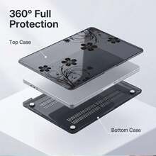 1-Piece Transparent Smoke Gray Hard PC Case For MacBook, Anti-Slip Silicone Feet Hollow Cooling Vents Full Wrap Shockproof Laptop Protective Cover Compatible With 13 Neo/13.3 Air/13.3 Pro/13.6Air/14.2 Pro/15Air/16.2Pro - View 4