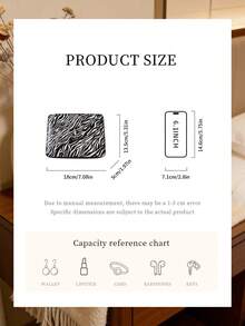 Yves Saint Laurent Zebra Print Storage Bag, Cosmetic Bag, Suitable For Daily Use, Luxurious Appearance, Versatile Use, Convenient To Carry, Zipper Design, Can Store Samples And General Merchandise, Suitable For Daily Use, Work, Travel, School And Other Occasions - Black - View 11