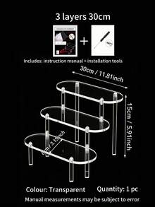 1pc Clear Acrylic Perfume Organizer Display Stand, Oval Riser Shelf For Fragrance Bottles, Makeup, Essential Oils, Collectibles, Countertop Cosmetic Storage Rack - View 8