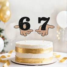 2pcs Six Seven Cake Decor - Funny 6 7 Birthday Cake Decor - Suitable For Birthday Party, Anniversary Party Decoration Supplies - View 4