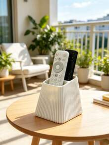 1pc Vertical Line Remote Control Holder, Remote Control Storage Box, Decorative Storage, Vertical Stripe Design, Easy Access, Suitable For TV, Air Conditioner And Other Home Remote Control Storage, Home Decor, Decorative Ornament, Storage, Dorm Storage, Desktop Organization, Halloween, Christmas, Wedding - Multiple Styles - View 6