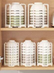 1pc Adjustable Kitchen Sink Dish Drying Rack, Multi-Functional Bowl And Plate Storage Organizer - Multicolor - View 4