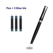 One Pen Luxury Glossy Black Metal Fountain Pen, Smooth Writing, Suitable For Calligraphy Practice, Business-Grade Gift, Suitable For Students And Teachers, Neutral Signature Pen, Replaceable Ink Cartridge - Fountain Pen - View 11
