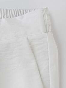 Men's Linen Shorts, Men's Summer Linen Pants | American Sporty Casual Shorts | Comfortable Fabric Material | Straight Cut Relaxed Fit | Elastic Drawstring Waist Design Suitable For Various Body Types | Suitable For Spring/Summer Commuting, Vacation, Travel, Daily Wear | Breathable And Non-Stuffy - White - View 7