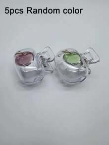 5 piezas/1 pieza Soporte portátil para cepillo de dientes con patrón de manzana, caja de almacenamiento transparente para cepillo de dientes de viaje, clip protector para cabezal de cepillo de dientes, cubierta a prueba de polvo para cepillo de dientes, diseño portátil, fácil de transportar, tapa a prueba de polvo, adecuado como regalo para entusiastas de viajes, hogar, dormitorio, artículos esenciales de vacaciones, regalo de vuelta a la escuela - Talla única para todos - Ver 7