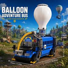 M MENBIS Flying Transport Bus MOC Building Blocks Set, Aerial Game Vehicle Model, Balloon Car DIY Toy, Gift For Adult Fans, Cool Room Decor, 580 Pieces - Multicolor - View 9