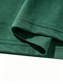 Kaos Lengan Panjang Longgar Pria dengan Bordir Pohon Pinus dan Burung Bangau Realistis, Hijau Tua, Musim Semi/Musim Gugur, Gaya Jepang, Lapisan Dasar Kasual - Dark Green - View 5